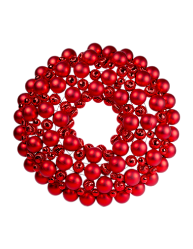 DIETROPORTA: vendita online Corona di Natale Sfere Rosse Diam.80cm PVC, Ghirlanda di Natale, Addobbi, La magia di Natale per ...
