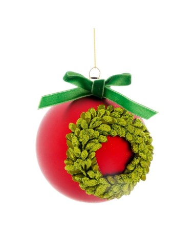 SFERE E PENDAGLI: vendita online Sfera di Natale Rossa Ghirlanda 12cm Vetro, Pallina Natalizia, Decorazioni Albero, La magia ...