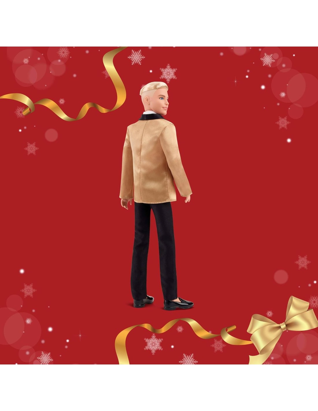 GIOCATTOLO PUBBLICIZZATO: vendita online BARBIE KEN MAGIA DELLE FESTE 2025, BAMBOLA DA COLLEZIONE, TUTA ELEGANTE, GIACCA DORA...
