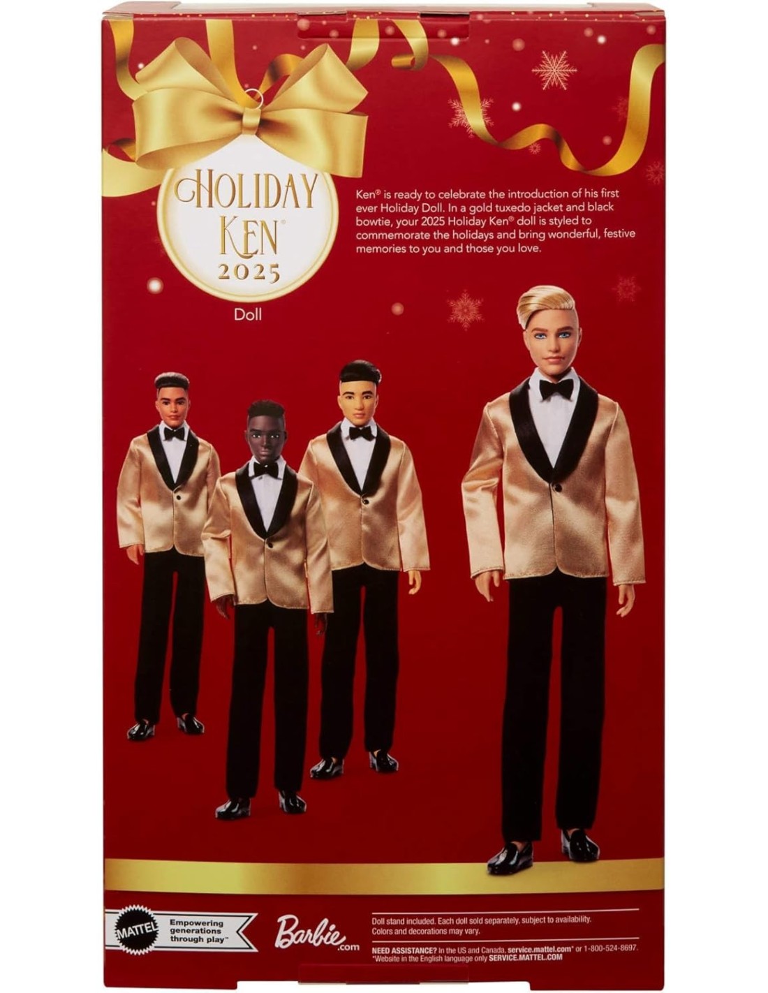 GIOCATTOLO PUBBLICIZZATO: vendita online BARBIE KEN MAGIA DELLE FESTE 2025, BAMBOLA DA COLLEZIONE, TUTA ELEGANTE, GIACCA DORA...