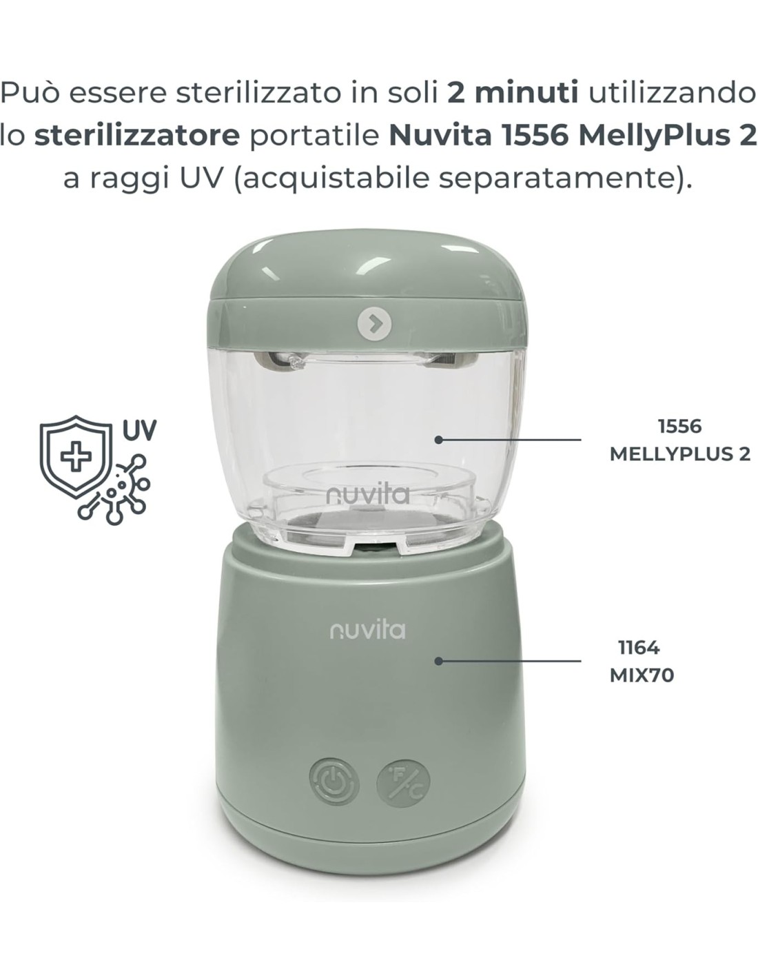 Nuvita 1164 Mix70 Scaldabiberon Portatile Universale | Shop in Casa