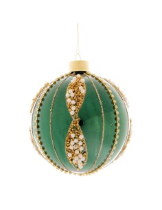 Sfera di Natale Verde Beads 8cm Vetro | Shop in Casa