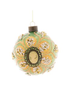 Sfera di Natale Verde Cameo 12cm Vetro | Shop in Casa