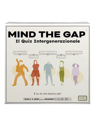 GIOCATTOLO PUBBLICIZZATO: vendita online GIOCO MIND THE GAP, GIOCO TRIVIA MULTIGENERAZIONALE, 2000 DOMANDE, 4+ GIOCATORI, 8+ ...