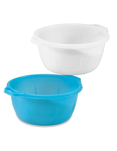 BACINELLE: vendita online Bacinella bombata plastica 25lt, contenitore rotondo multiuso, assortito bianca o blu, vasca colora...