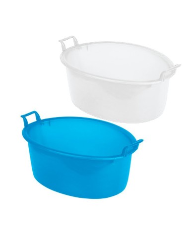 BACINELLE: vendita online Bacinella ovale plastica 45x36x16, bacinella bianca o blu, contenitore multiuso plastime, vasca pla...