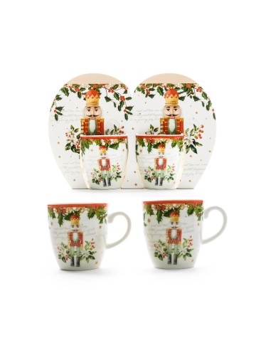 PORCELLANE: vendita online Set 2 Tazzine di Natale in Porcellana 80ml, Tazze Caffè, Servizio Tavola, La magia di Natale per l...