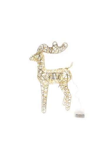 RENNA ORO METALLO 25,5X10X38CM CON 30 LUCI