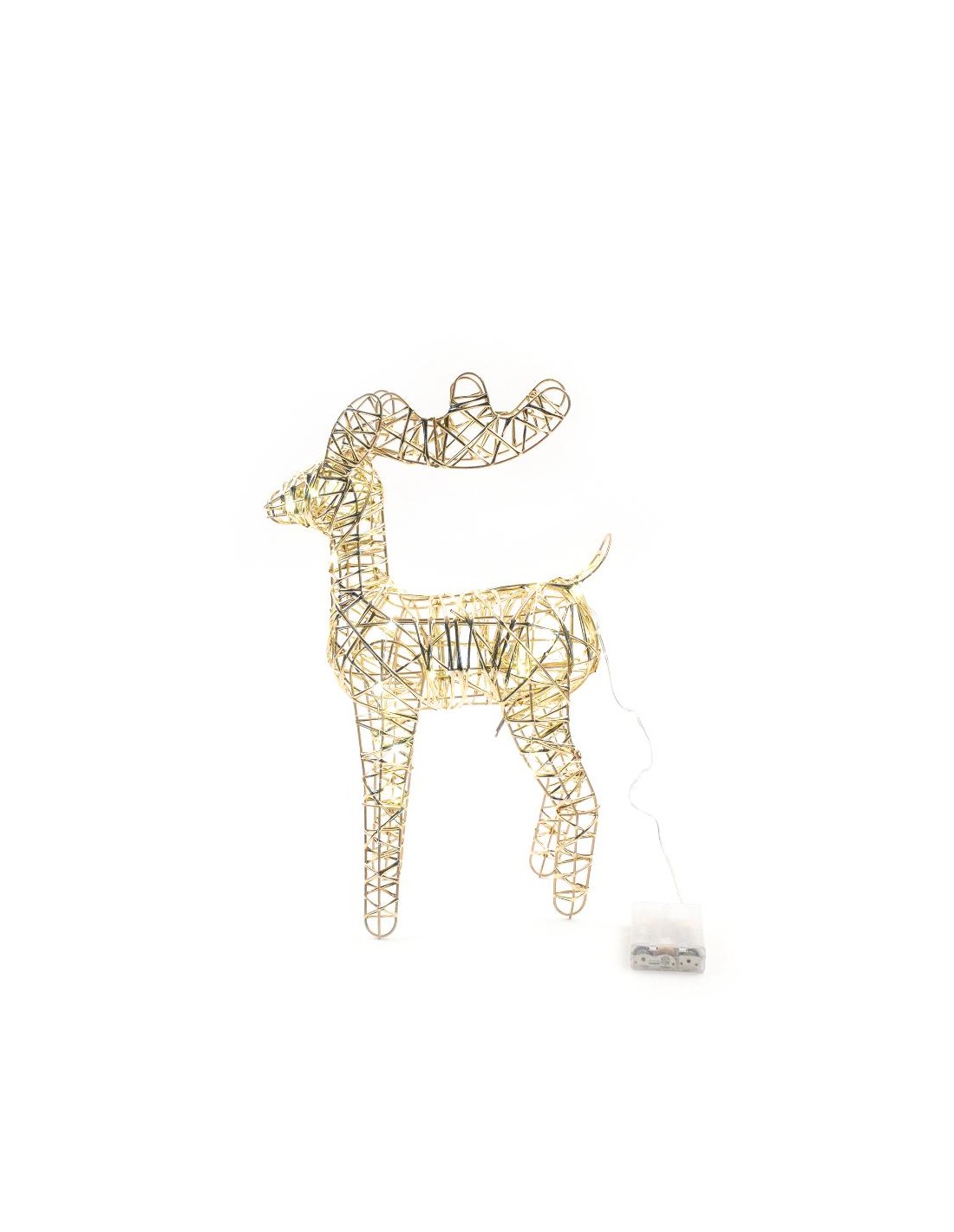 OGGETTISTICA NATALE: vendita online Renna di Natale Oro Metallo 25,5x10x38cm con 30 Luci, Decorazioni Natalizie, Addobbi, La ...