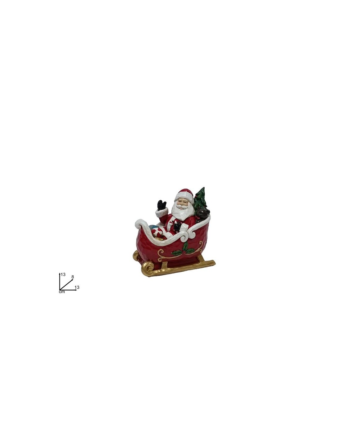 BABBO NATALE SU SLITTA NATALIZIA 13CM