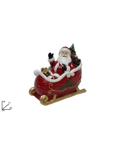 OGGETTISTICA NATALE: vendita online Babbo Natale su Slitta Natalizia 19cm, Statuina Decorativa, Addobbi Natalizi, La magia di...