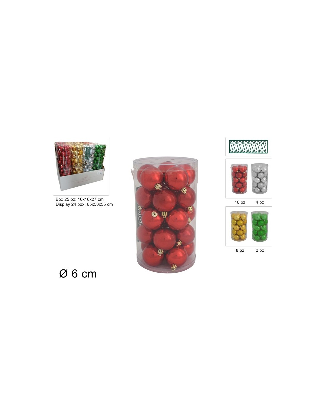 SFERE E PENDAGLI: vendita online Confezione 25 Sfere di Natale 6cm Assortite, Palline Natalizie, Addobbi Albero, La magia di ...