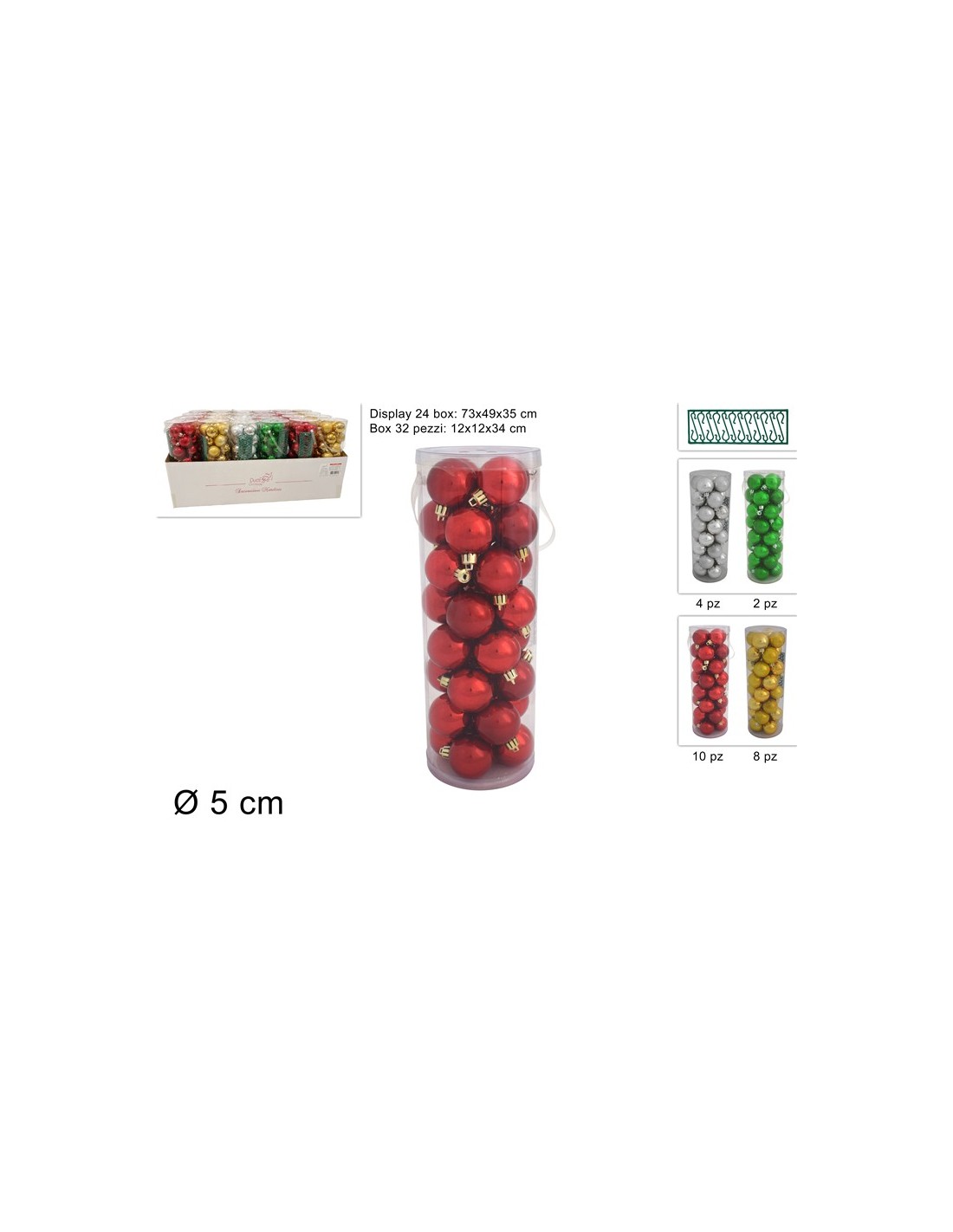 SFERE E PENDAGLI: vendita online Confezione 32 Sfere di Natale 5cm Assortite, Palline Natalizie, Addobbi Albero, La magia di ...
