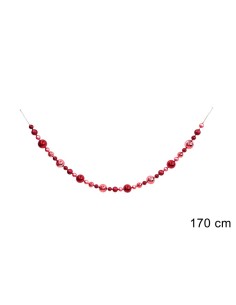 GHIRLANDA SFERE 170CM ROSSO PLASTICA