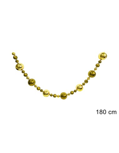 GHIRLANDA SFERE 180CM ORO PLASTICA