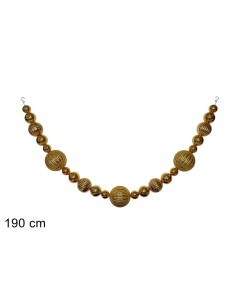 GHIRLANDA 23 SFERE 190CM ORO PLASTICA