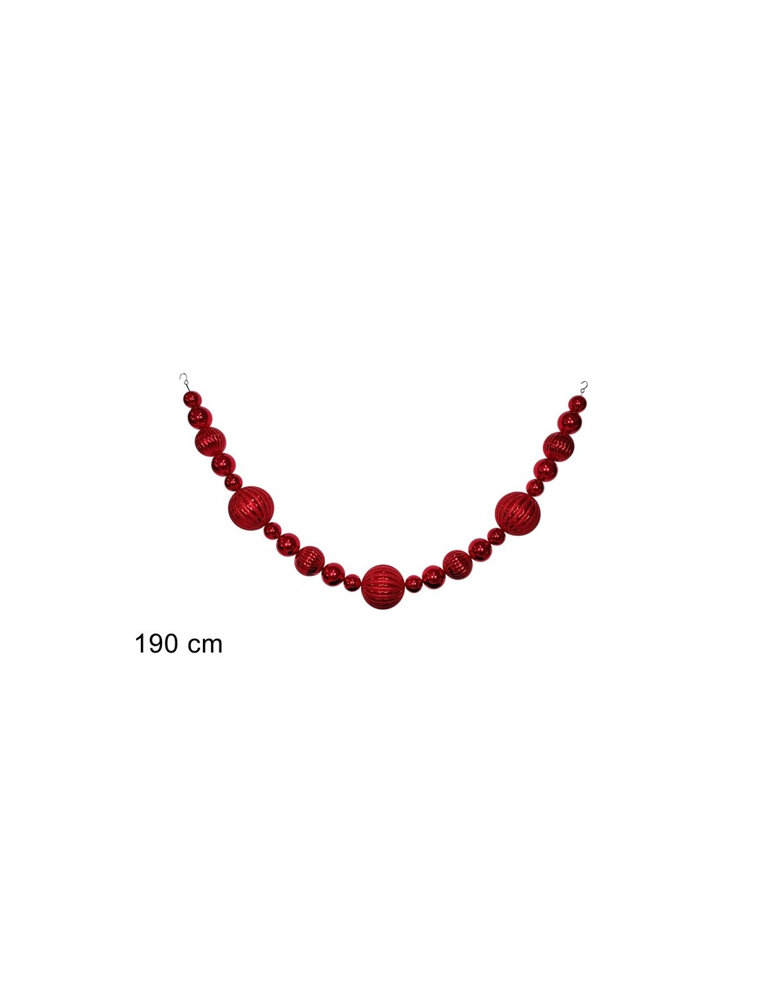 GHIRLANDA 23 SFERE 190CM ROSSO PLASTICA