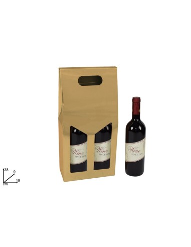 BOX PORTABOTTIGLIA 2 POSTI ORO METALLIZZATO