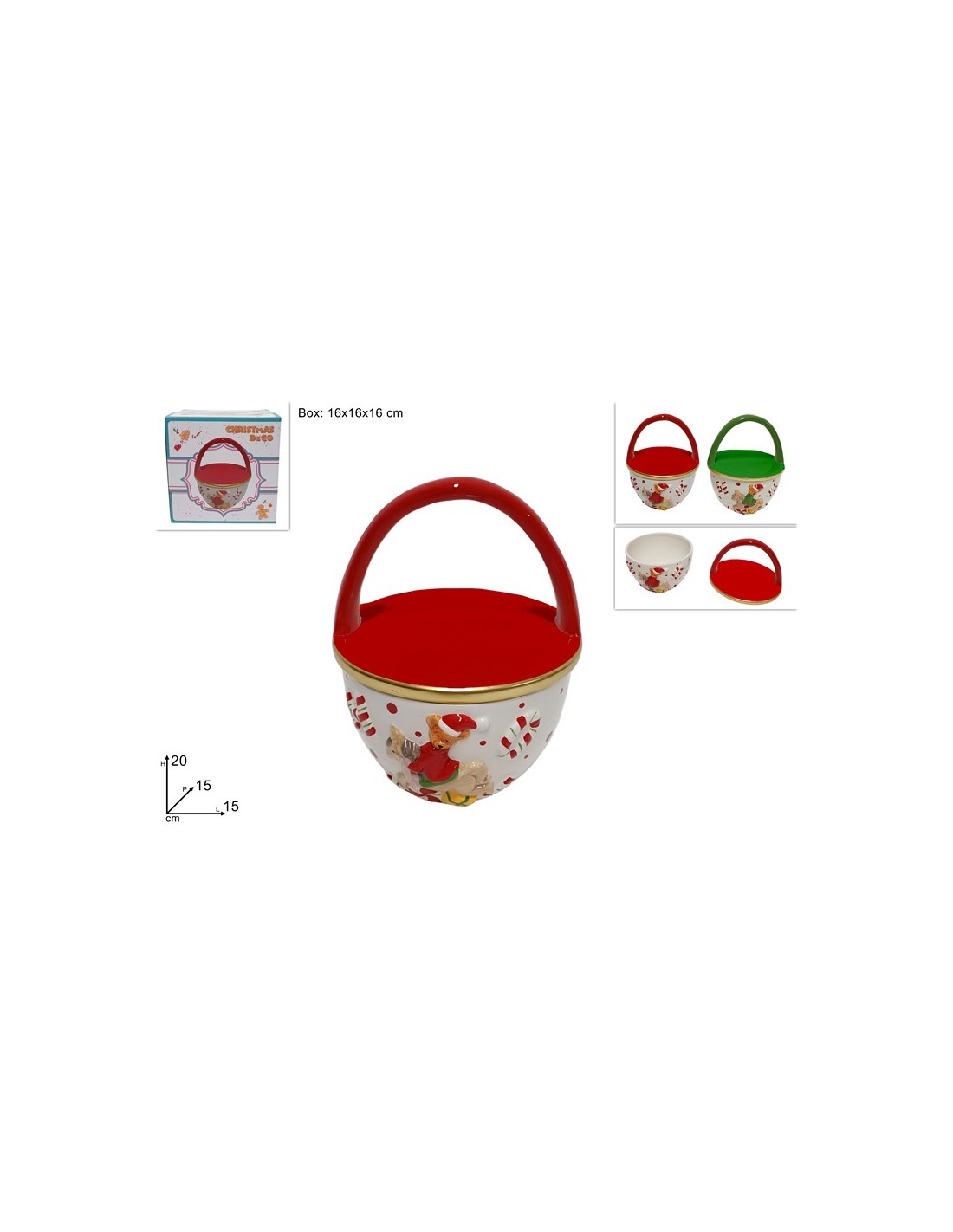 BARATTOLO CESTO CERAMICA 20CM DECORO CAVALLUCCIO ASSORTITO