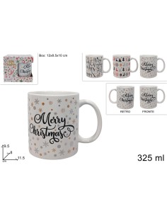 PORCELLANE: vendita online Tazzone di Natale in Ceramica 325ml, Decoro Natalizio Assortito, Mug Colazione, La magia di Natale...