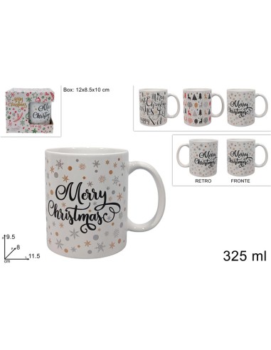 PORCELLANE: vendita online Tazzone di Natale in Ceramica 325ml, Decoro Natalizio Assortito, Mug Colazione, La magia di Natale...