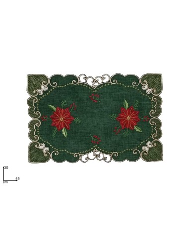 TOVAGLIETTA TESSUTO VERDE 30X45CM CON DECORO STELLA DI NATALE