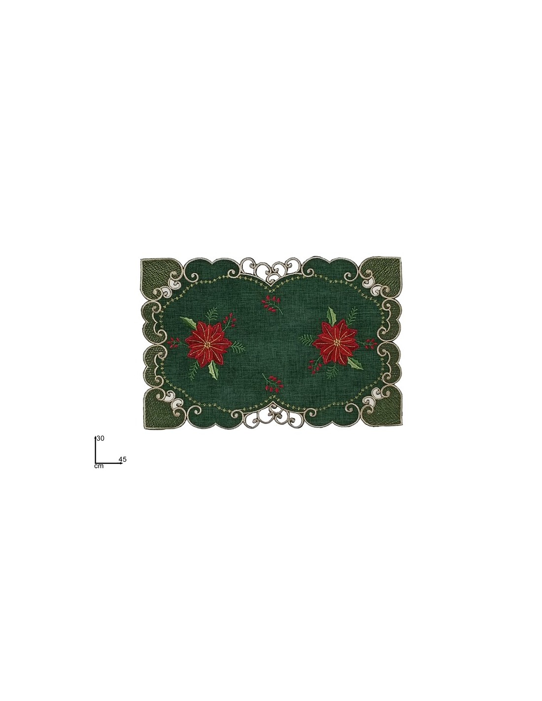 TOVAGLIETTA TESSUTO VERDE 30X45CM CON DECORO STELLA DI NATALE
