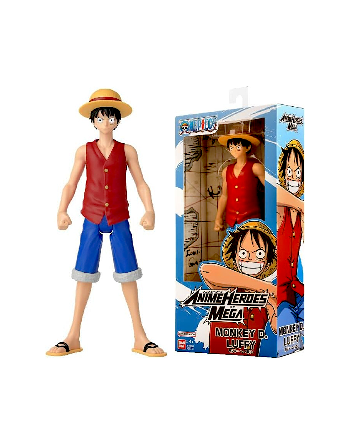GIOCATTOLO PUBBLICIZZATO: vendita online BANDAI, ANIME HEROES MEGA, ONE PIECE, MONKEY D. LUFFY, FIGURA 30 CM, ACTION FIGURE A...