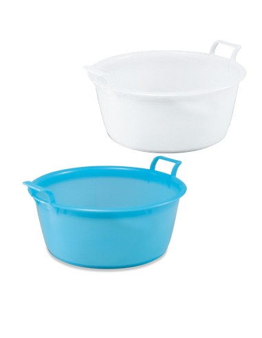 BACINELLE: vendita online Bacinella tonda robusta, bacinella con 2 manici, bacinella in polietilene, 19 litri, diametro 45 cm...