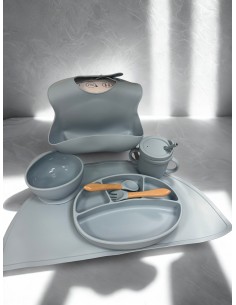 Set Pappa Silicone Blu 7 Pezzi Autosvezzamento | Shop in Casa