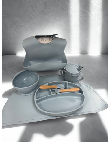 Set Pappa Silicone Blu 7 Pezzi Autosvezzamento | Shop in Casa