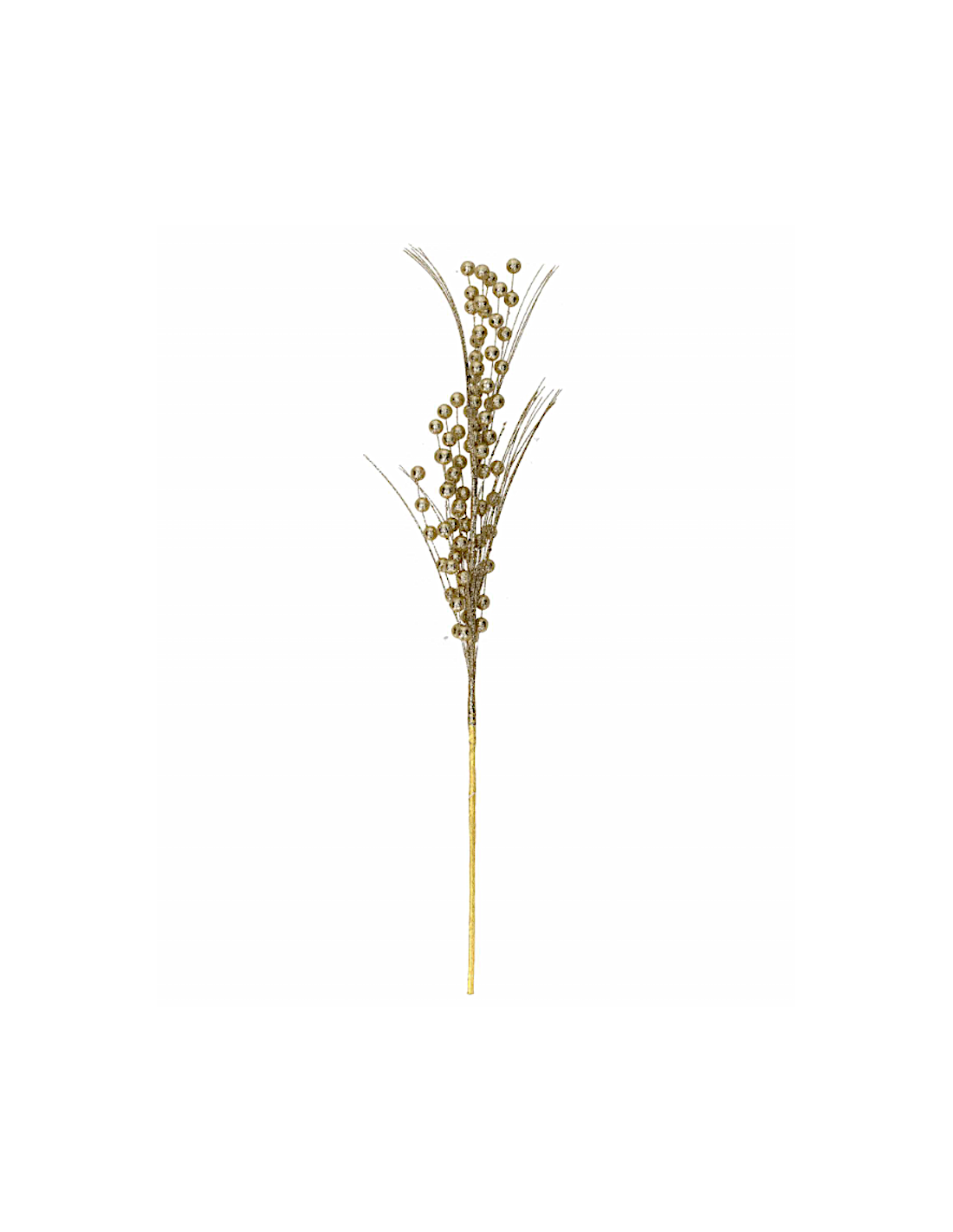 RAMO PLASTICA BACCHE ORO H69CM