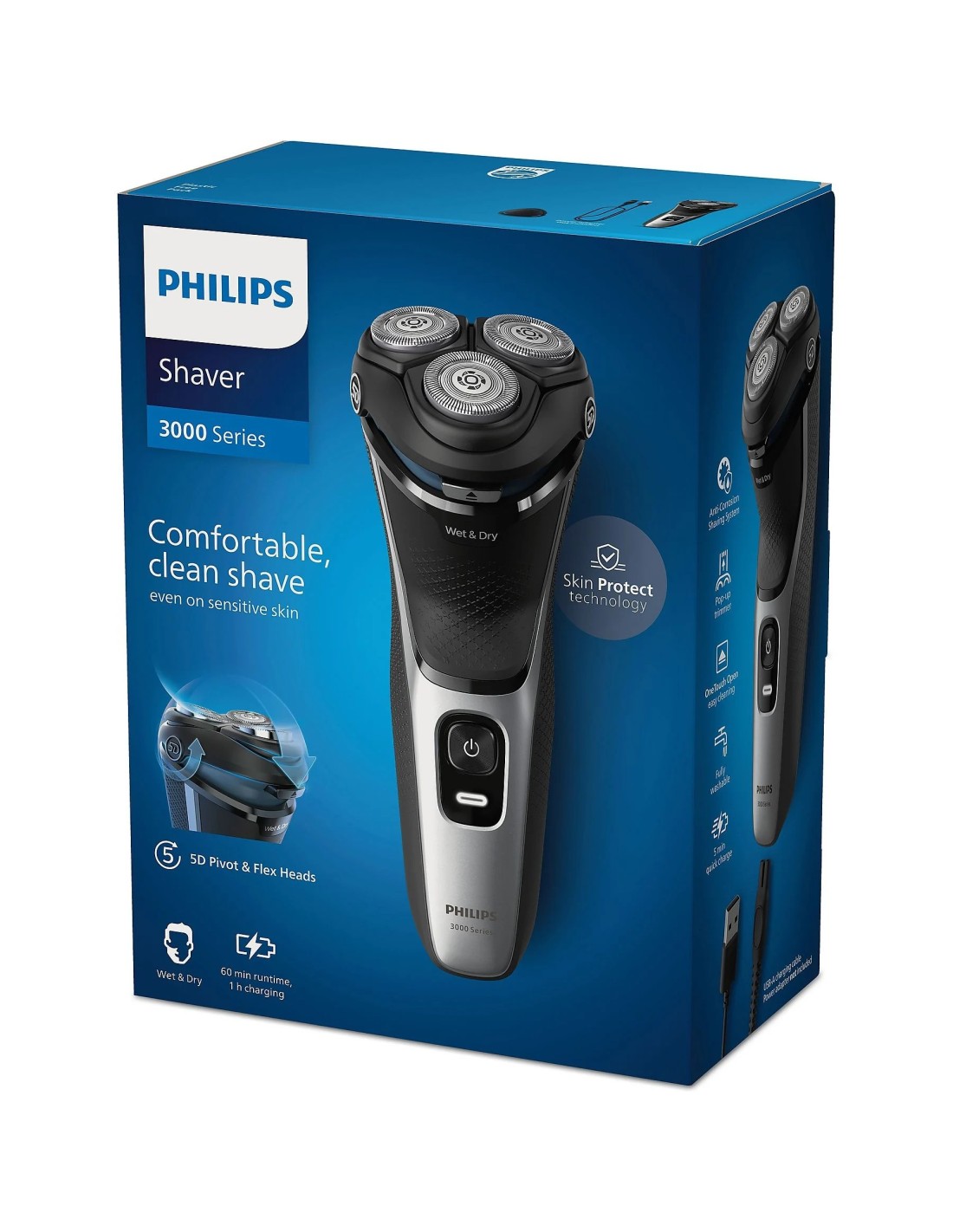 Philips Rasoio Elettrico S3143/00 Wet & Dry Serie 3000, Lame PowerCut | Shop in Casa