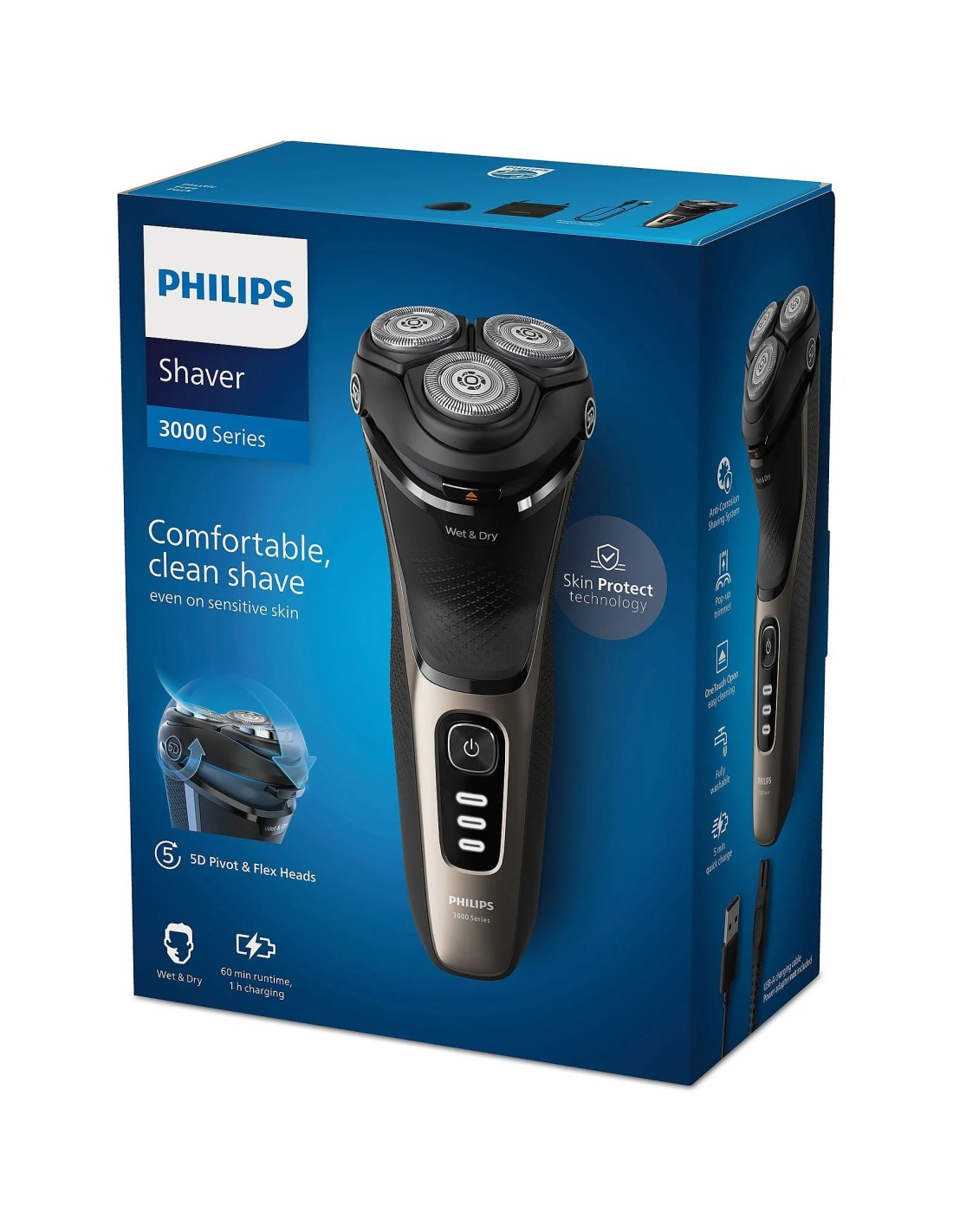 Philips Rasoio Elettrico S3242/12 Serie 3000 Wet & Dry con Custodia | Shop in Casa