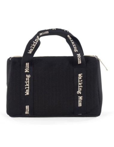 Mini Bag Pasito a Pasito – Walking Mum ECO-MUM Black in cotone impermeabile, compatta e con tasche interne