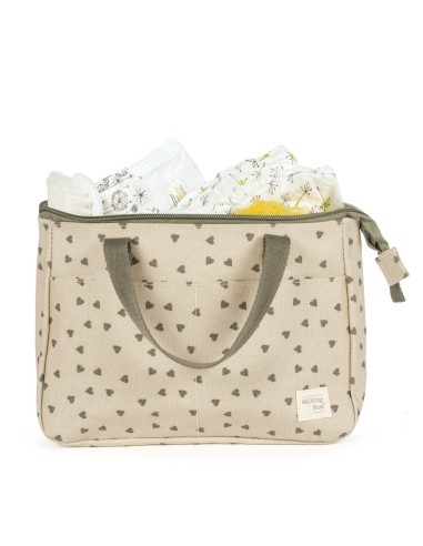 Neceser Corazones Poppy Musgo Walking Mum Pasito a Pasito | Shop in Casa