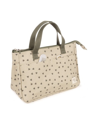 Neceser Corazones Poppy Musgo Walking Mum Pasito a Pasito | Shop in Casa