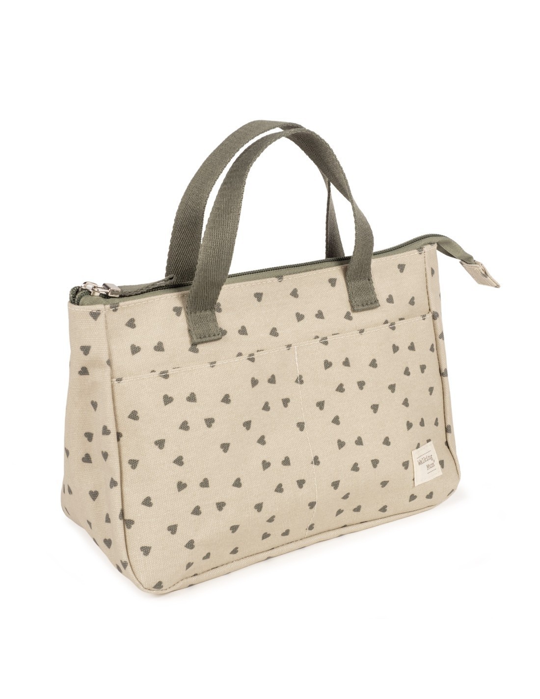 Neceser Corazones Poppy Musgo Walking Mum Pasito a Pasito | Shop in Casa