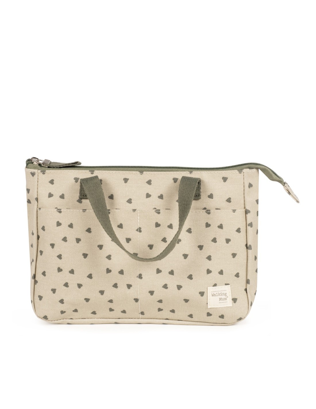 Neceser Corazones Poppy Musgo Walking Mum Pasito a Pasito | Shop in Casa