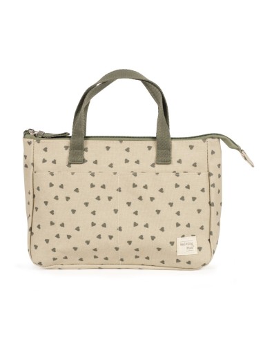 Neceser Corazones Poppy Musgo Walking Mum Pasito a Pasito | Shop in Casa