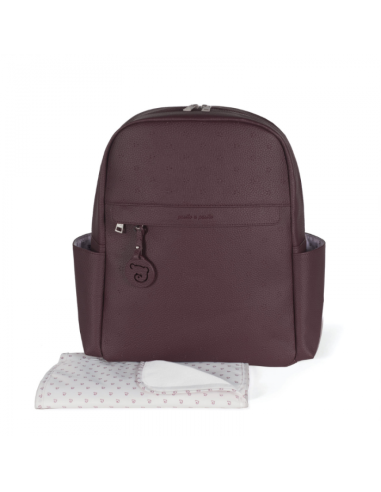 Pasito a Pasito – Zaino London Cherry in similpelle con fasciatoio coordinato