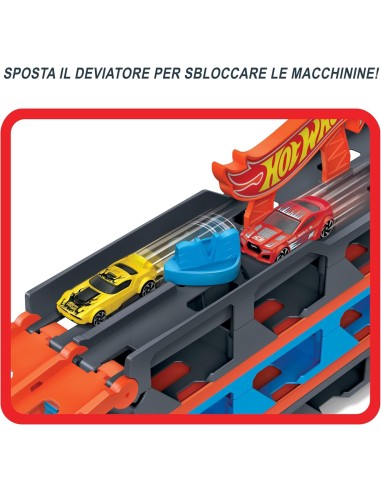 Hot Wheels Camion 2 in 1 Trasportatore e Pista con 3 Macchinine | Shopincasa.it