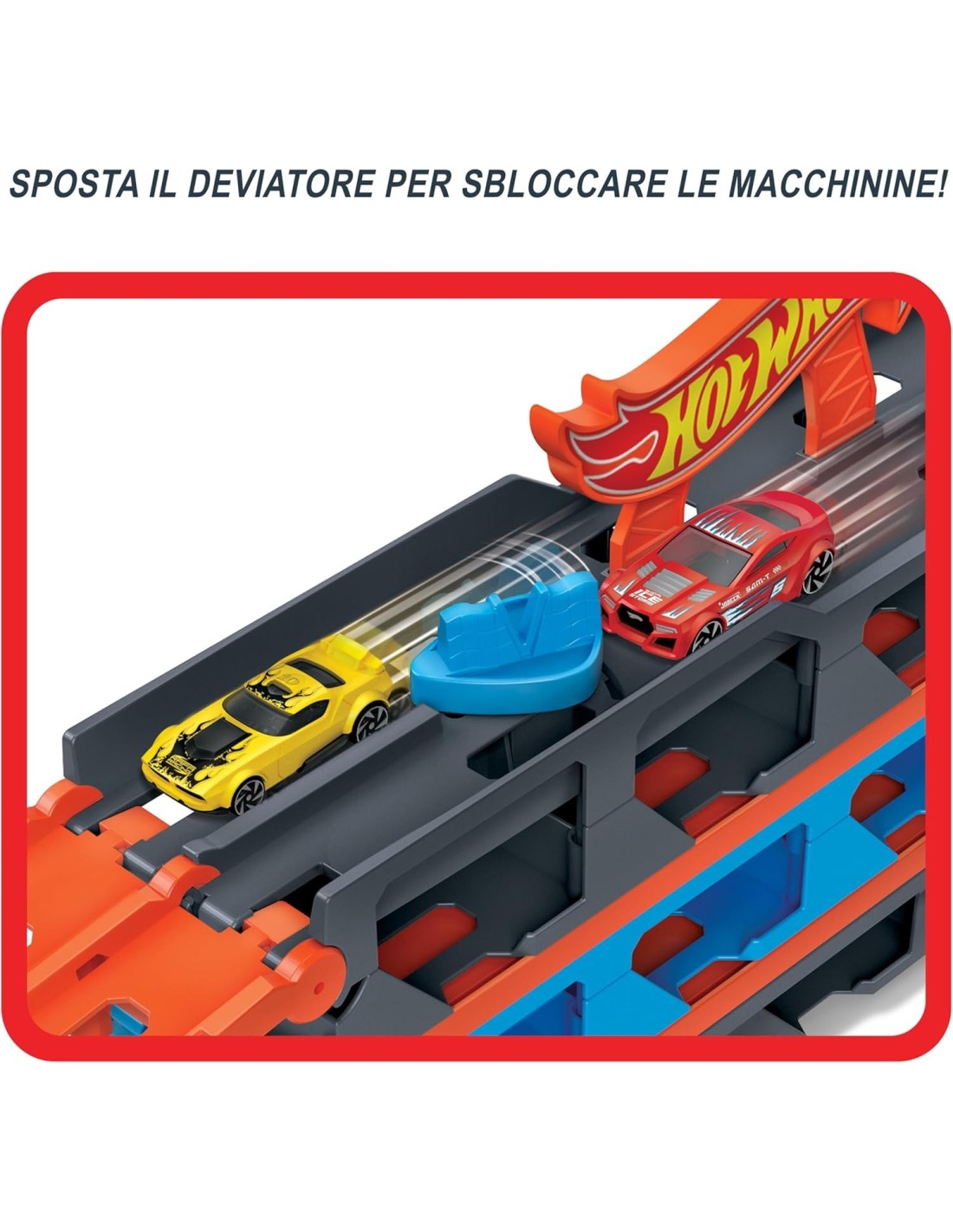 Hot Wheels Camion 2 in 1 Trasportatore e Pista con 3 Macchinine | Shopincasa.it