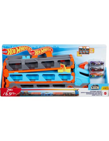 Hot Wheels Camion 2 in 1 Trasportatore e Pista con 3 Macchinine | Shopincasa.it