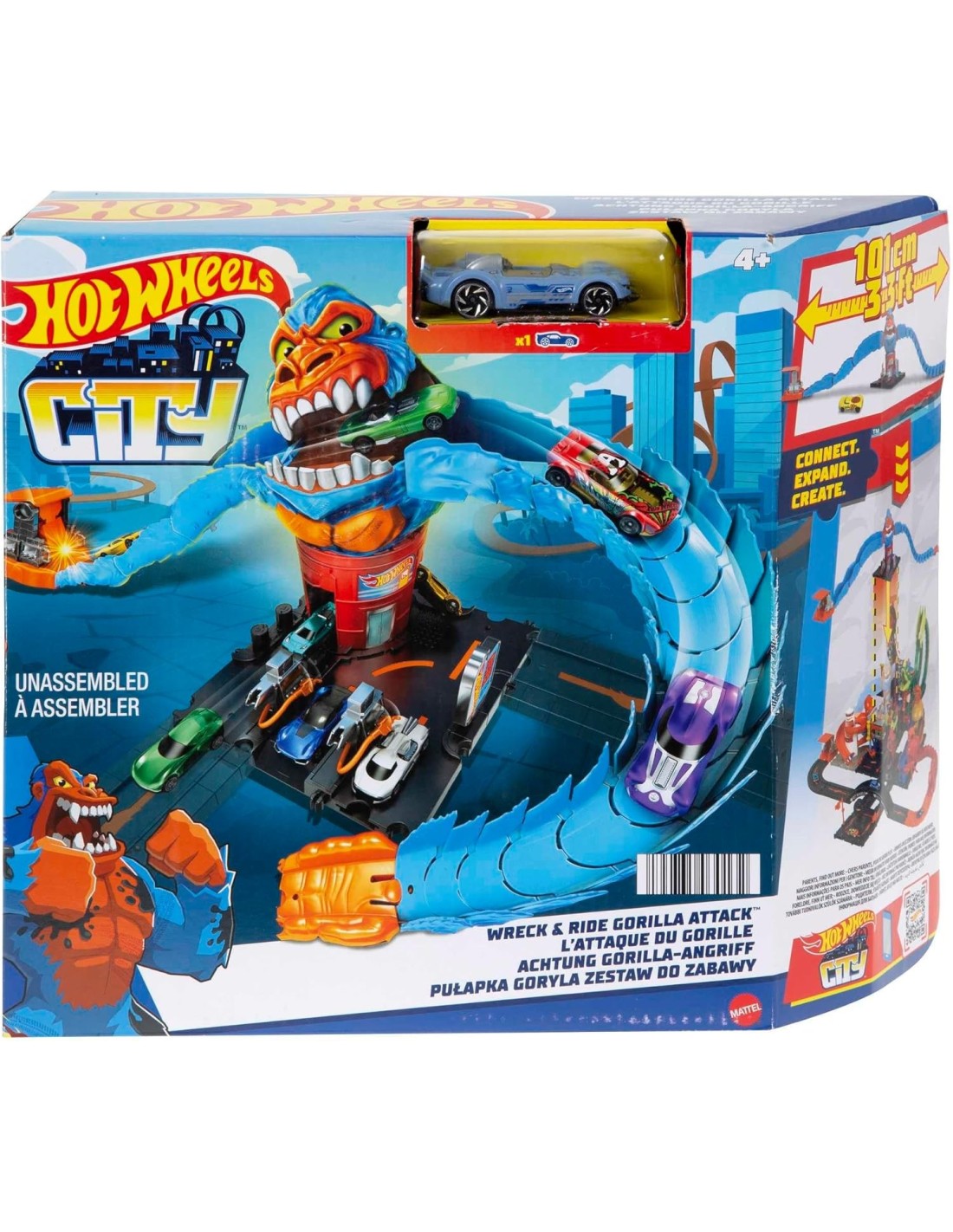 Hot Wheels City Gorilla Attacco Distruttivo con Macchinina | Shopincasa.it