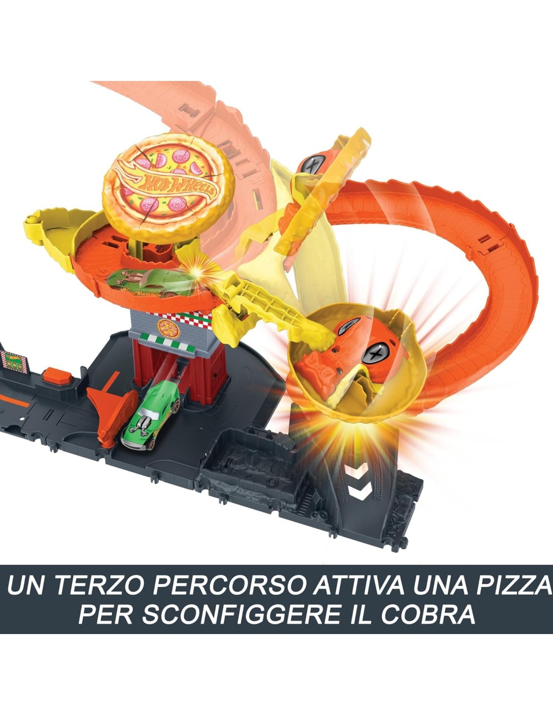 HOT WHEELS HTN81 PISTA COBRA PIZZA SHOP su Shop in Casa
