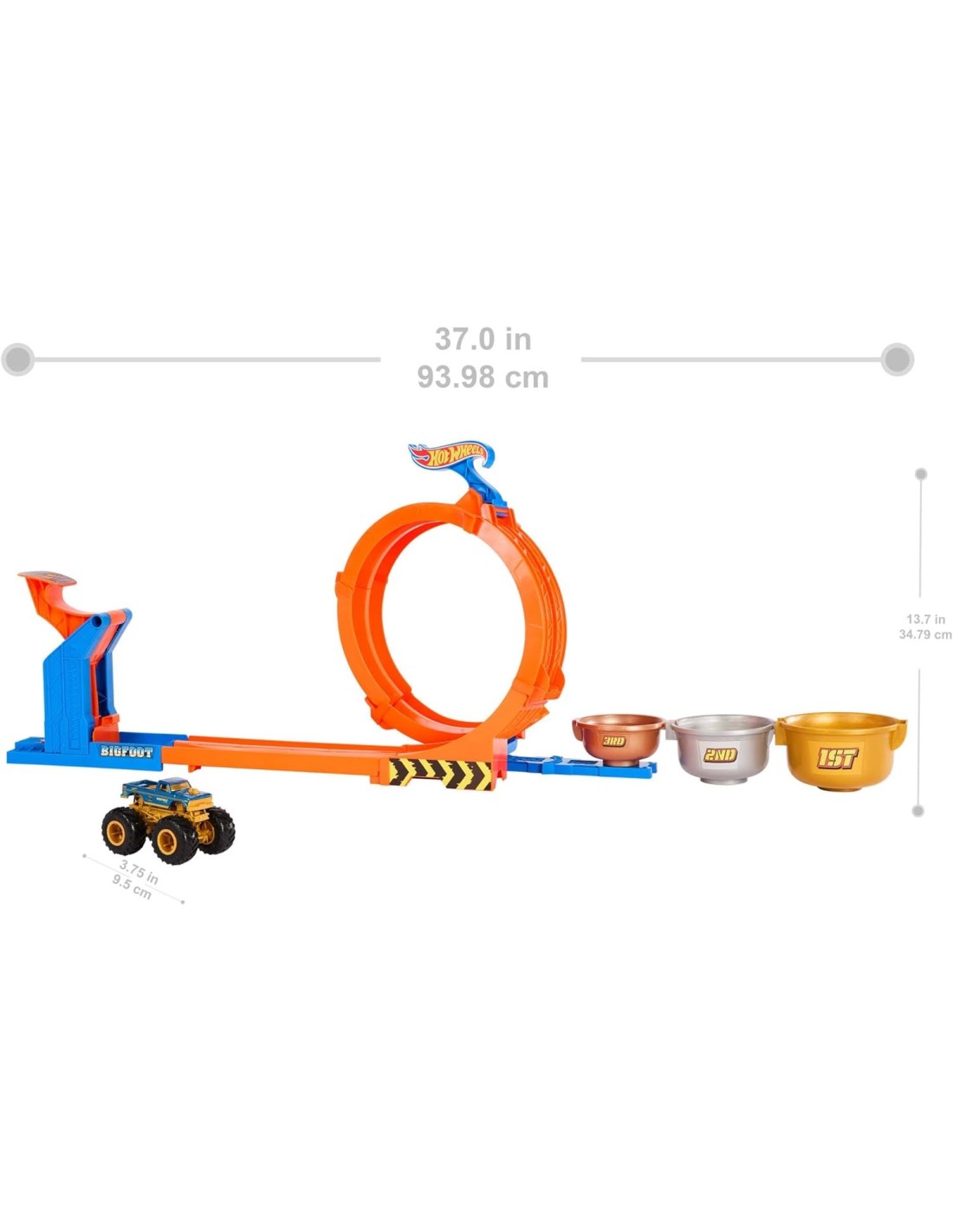 Hot Wheels Monster Trucks Sfida Trofeo Gira e Capovolgi con Bigfoot 50° | Shopincasa.it