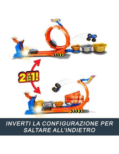 Hot Wheels Monster Trucks Sfida Trofeo Gira e Capovolgi con Bigfoot 50° | Shopincasa.it