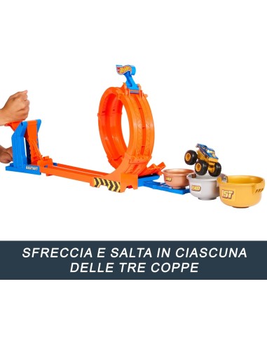 Hot Wheels Monster Trucks Sfida Trofeo Gira e Capovolgi con Bigfoot 50° | Shopincasa.it
