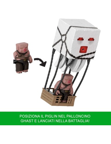 Ghast Attacco Esplosivo Minecraft con Piglin Guerriero | Shopincasa.it